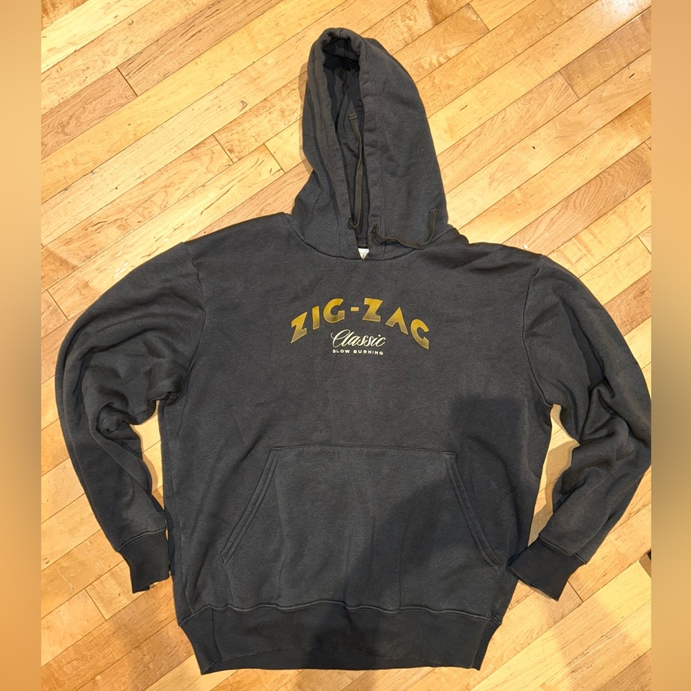 Zig zag L Men's Black Hoodie Slow Burning sweatshirt thick cozy unisex classic